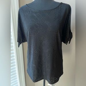 W5 Women’s Deep Black Top with Tie Sleeves